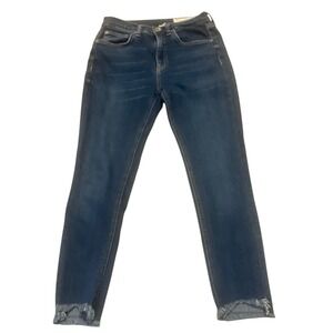 Rag Bone New York High Rise Ankle Skinny Jeans Dark Wash Distressed Size 26